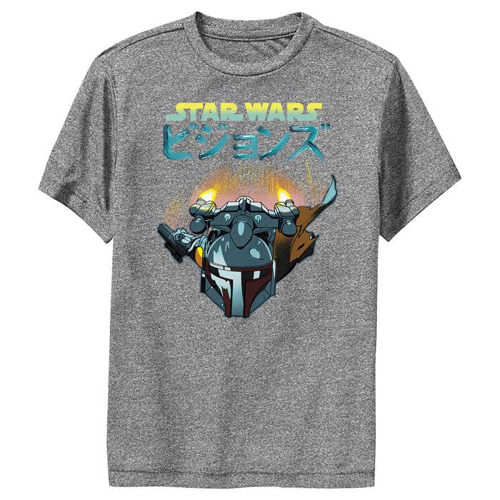 fifth sun Boy's Star Wars: Visions Boba Fett Jetpack Performance Tee