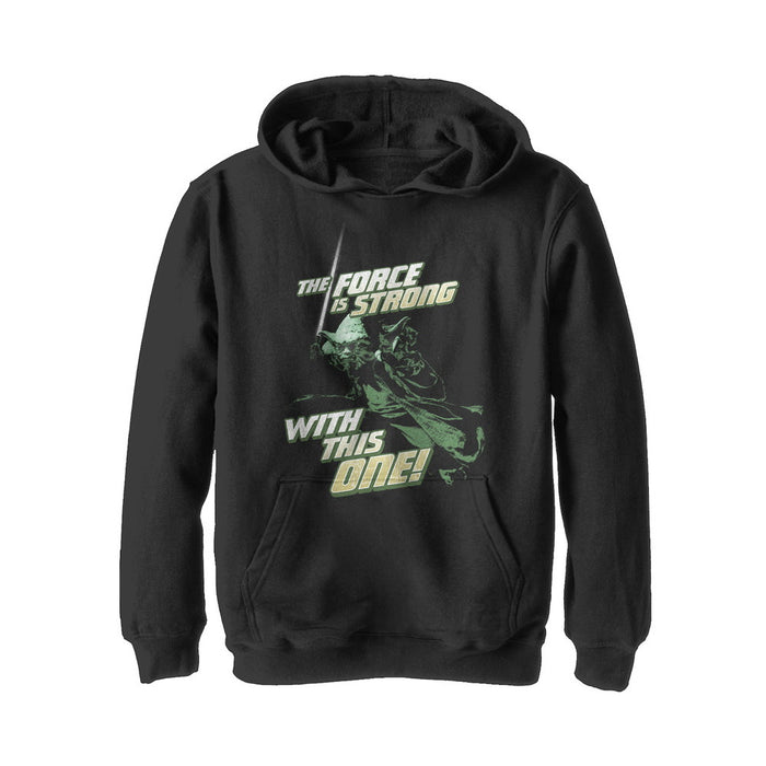fifth sun Boy's Star Wars Yoda Force With This One Pull Over Hoodie
