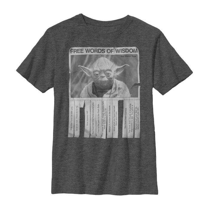 fifth sun Boy's Star Wars Yoda Words of Wisdom T-Shirt