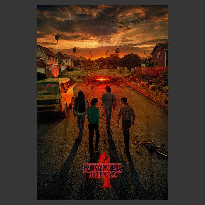Fifth Sun Boy's Stranger Things Four Friends Rift Apocalypse Poster T-Shirt