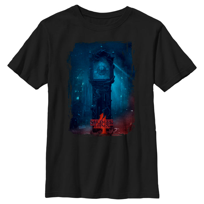 fifth sun Boy's Stranger Things Grandfather Clock T-Shirt