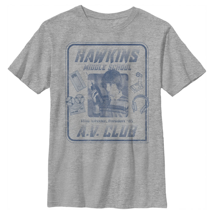 fifth sun Boy's Stranger Things Hawkins Middle School A.V. Club T-Shirt
