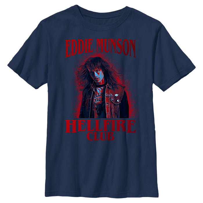 fifth sun Boy's Stranger Things Hellfire Club Eddie Munson T-Shirt