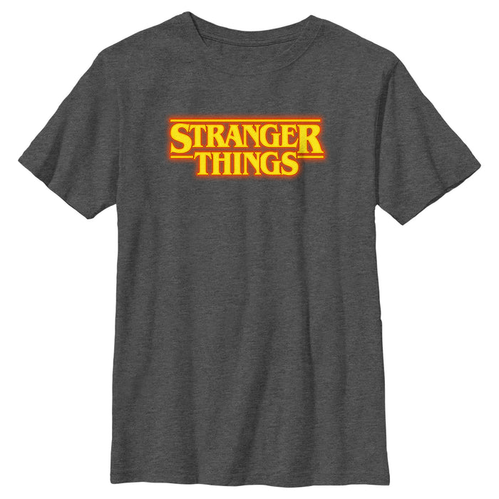 fifth sun Boy's Stranger Things Orange Logo T-Shirt