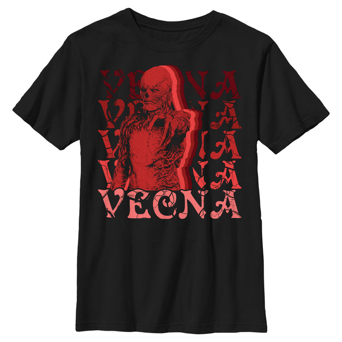 fifth sun Boy's Stranger Things Red Vecna Stacked T-Shirt
