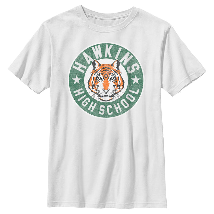 fifth sun Boy's Stranger Things Retro Hawkins High School Tiger Mascot T-Shirt