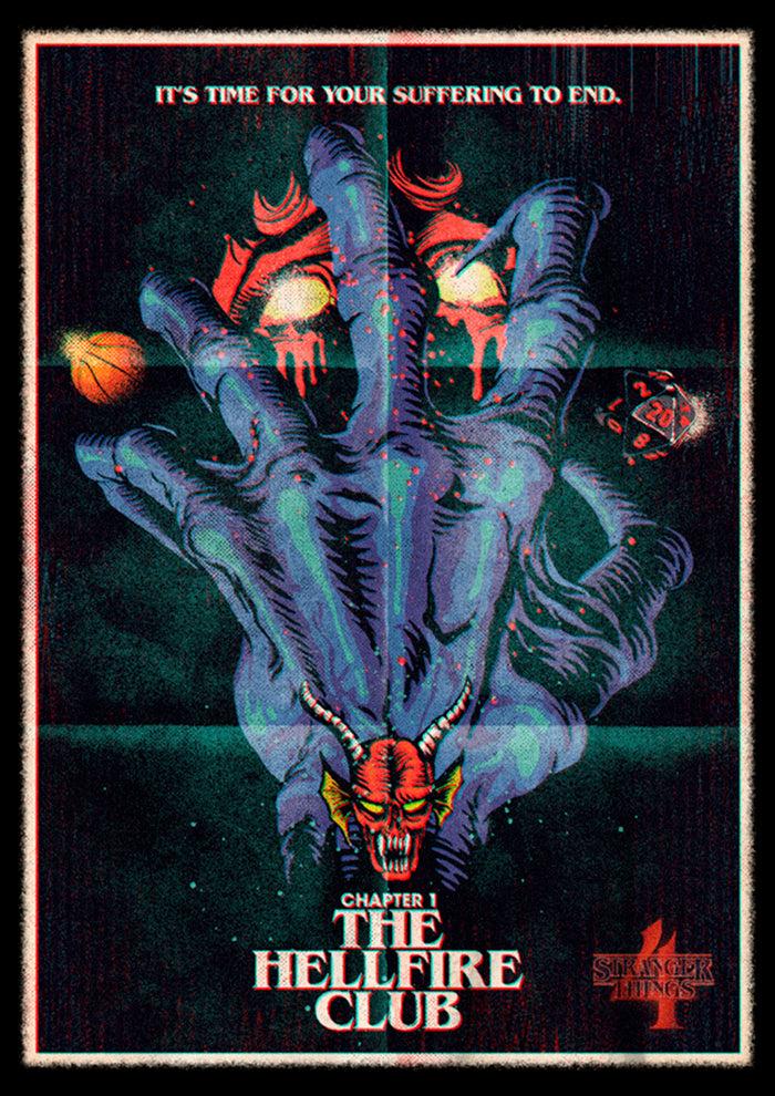 Fifth Sun Boy's Stranger Things Retro Hellfire Club Poster T-Shirt