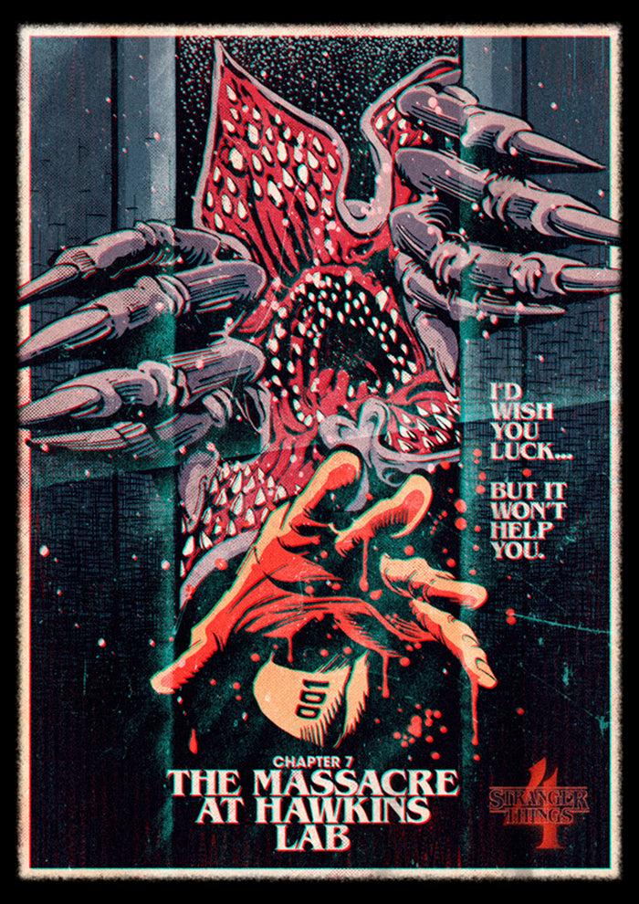 Fifth Sun Boy's Stranger Things Retro Massacre At Hawkins Lab T-Shirt