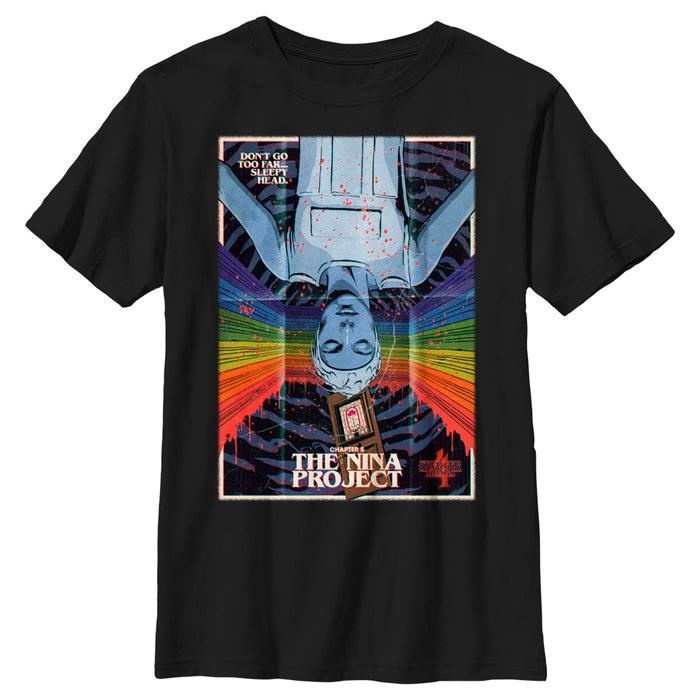 fifth sun Boy's Stranger Things Retro Nina Project Poster T-Shirt