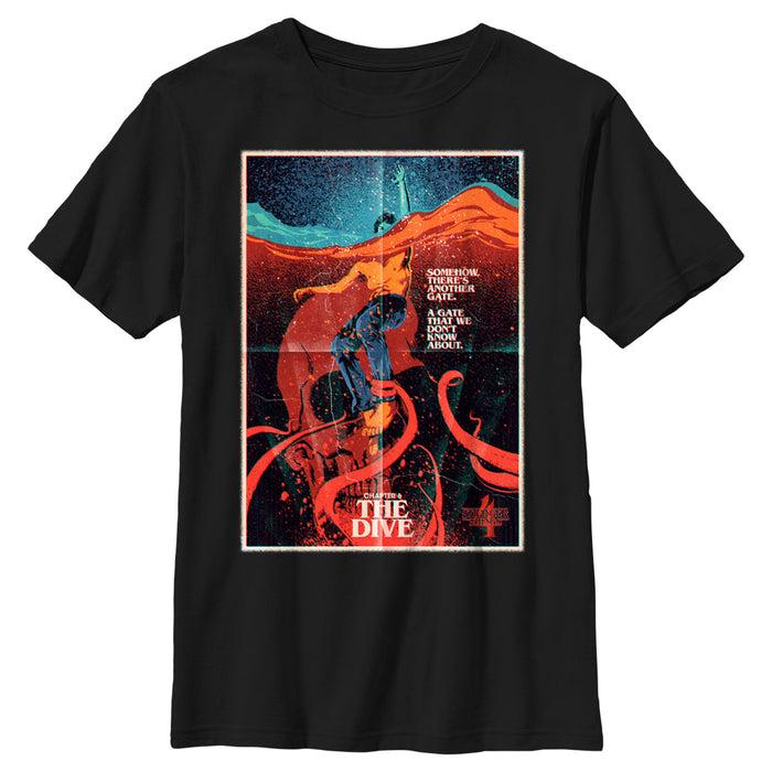 fifth sun Boy's Stranger Things Retro The Dive Poster T-Shirt