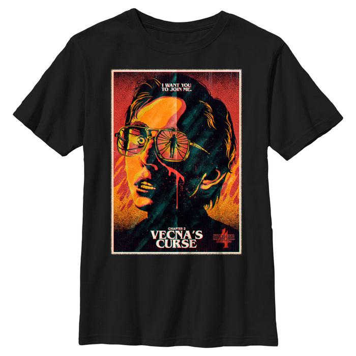 fifth sun Boy's Stranger Things Retro Vecna's Curse Poster T-Shirt