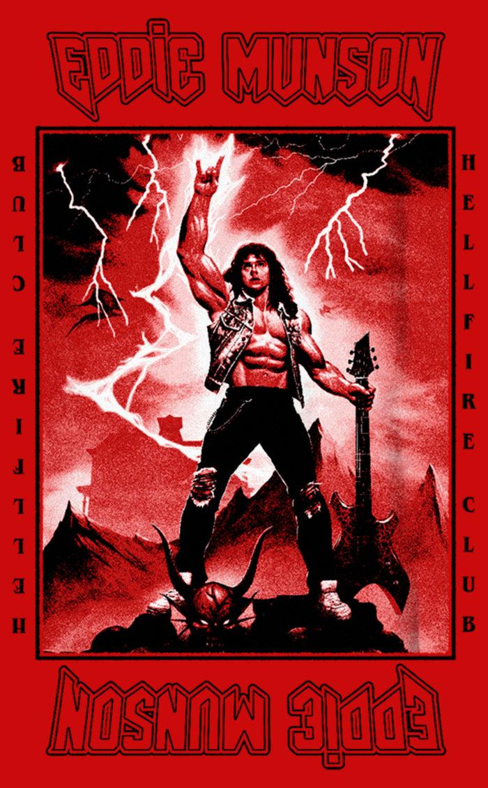 Fifth Sun Boy's Stranger Things White Hellfire Club Rockstar Eddie Munson T-Shirt