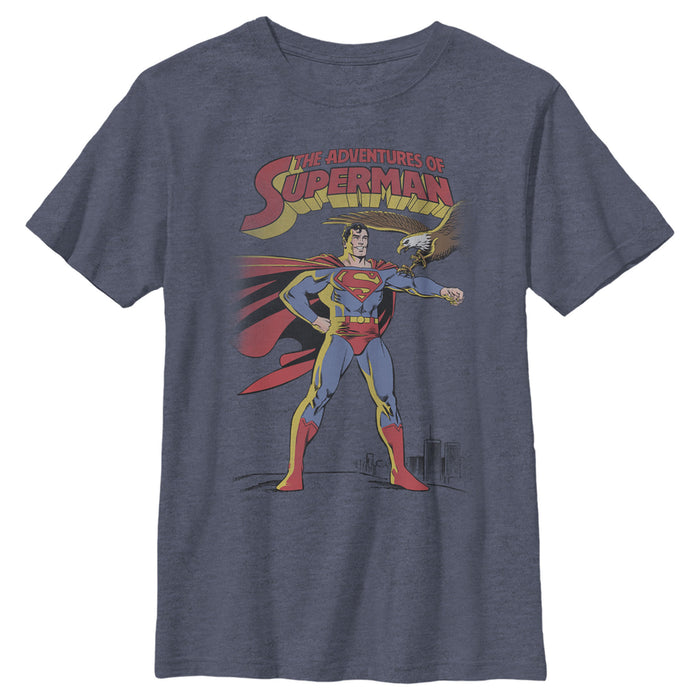 fifth sun Boy's Superman Patriotic Adventures T-Shirt
