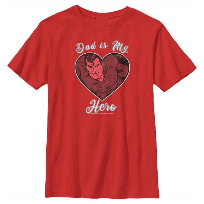 fifth sun Boy's Superman Valentine's Day Dad is My Hero T-Shirt