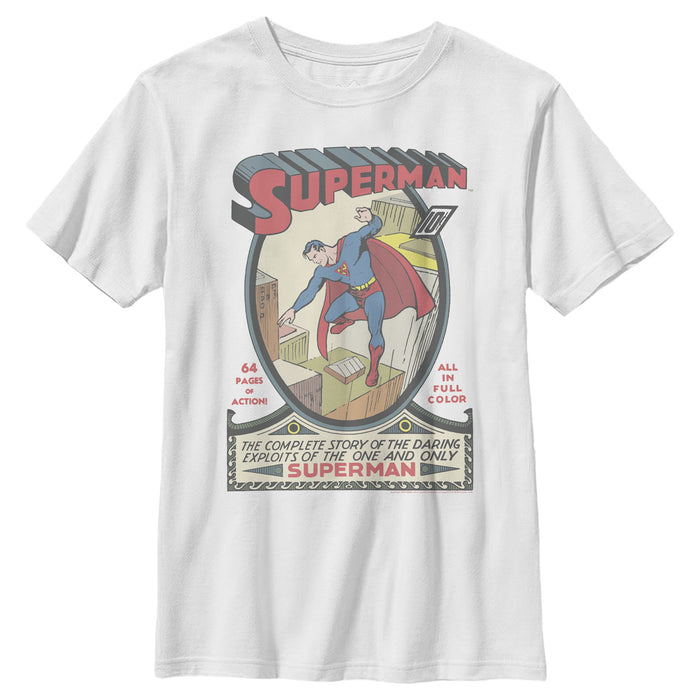 fifth sun Boy's Superman Vintage Daring Exploits Cover T-Shirt