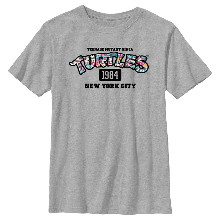 fifth sun Boy's Teenage Mutant Ninja Turtles 1984 New York City Floral Logo T-Shirt
