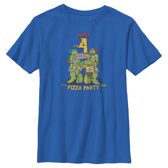 Fifth Sun Boy's Teenage Mutant Ninja Turtles 4th Birthday Pizza Party T-Shirt