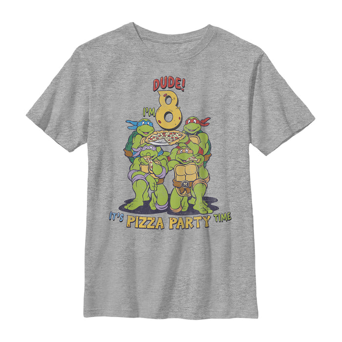 fifth sun Boy's Teenage Mutant Ninja Turtles 8th Birthday Pizza Party T-Shirt