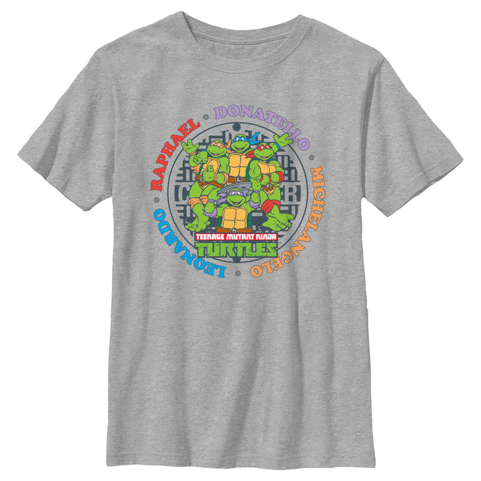 fifth sun Boy's Teenage Mutant Ninja Turtles Colorful Heroes Circle T-Shirt