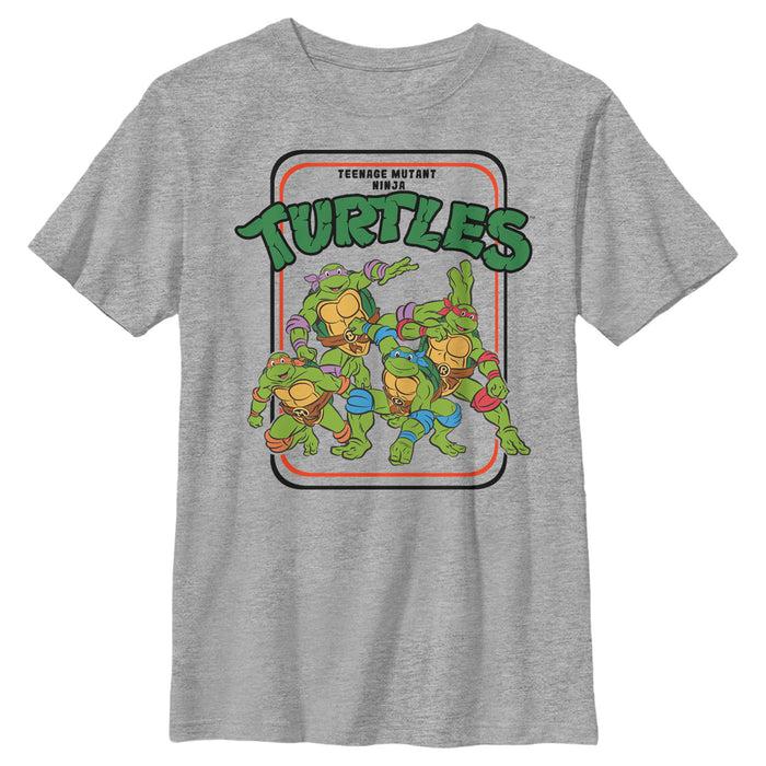 fifth sun Boy's Teenage Mutant Ninja Turtles Retro Card Frame Logo T-Shirt