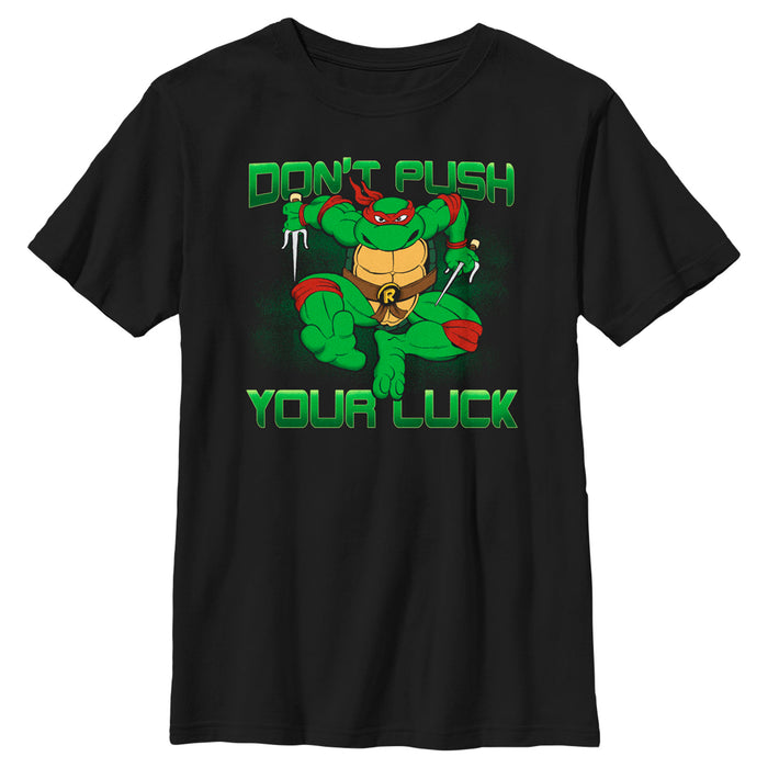 fifth sun Boy's Teenage Mutant Ninja Turtles St. Patrick's Day Raphael Don't Push Your Luck T-Shirt