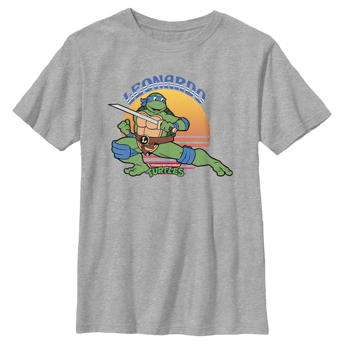 fifth sun Boy's Teenage Mutant Ninja Turtles Sunset Leonardo in Action T-Shirt