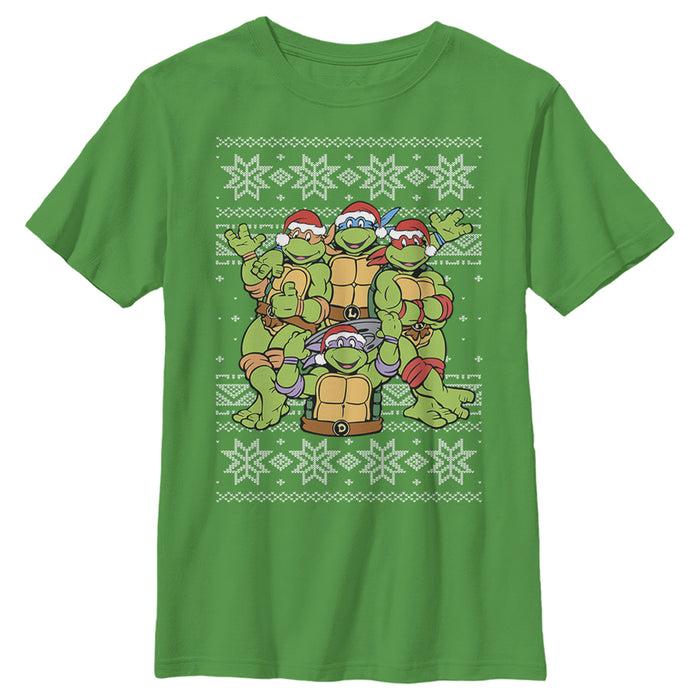 fifth sun Boy's Teenage Mutant Ninja Turtles Ugly Christmas Sweater T-Shirt
