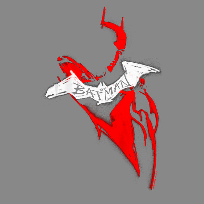 Fifth Sun Boy's The Batman Artistic Red & White Graffiti Performance Tee