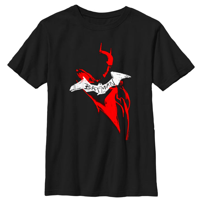 fifth sun Boy's The Batman Artistic Red & White Graffiti T-Shirt