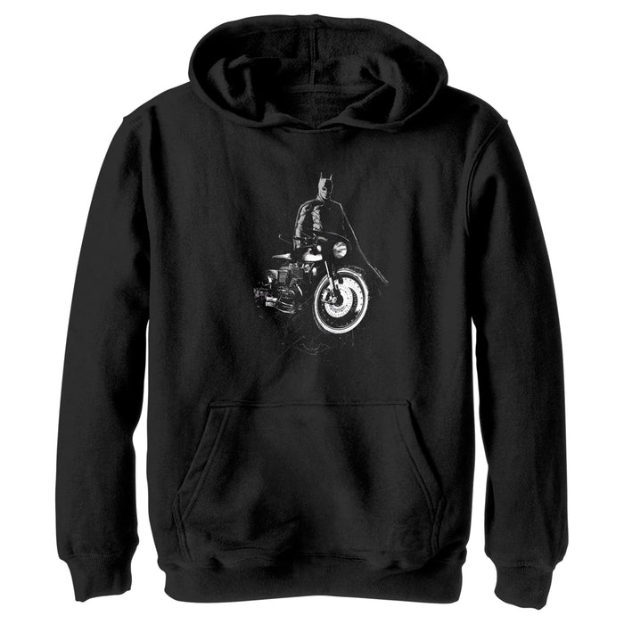 fifth sun Boy's The Batman Batcycle in the Shadows Pull Over Hoodie