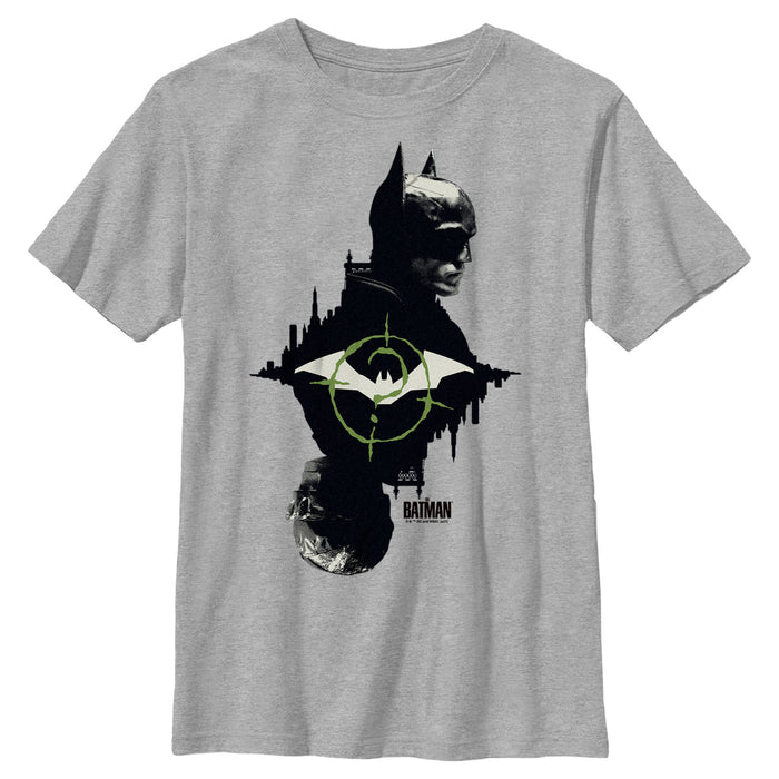 fifth sun Boy's The Batman Mirror Riddler Skyline T-Shirt