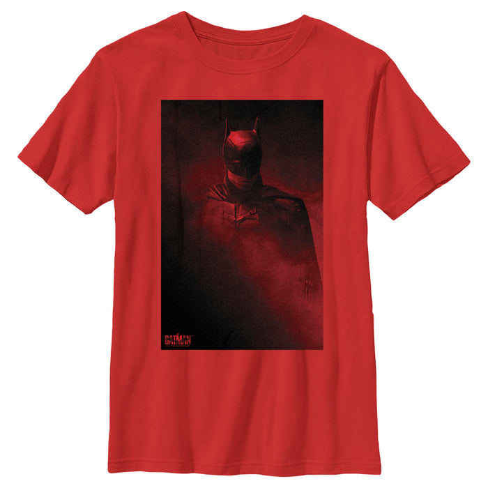 fifth sun Boy's The Batman Red Shadow Poster T-Shirt