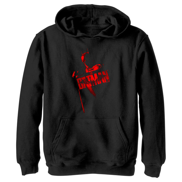 fifth sun Boy's The Batman Red Shadows Pull Over Hoodie