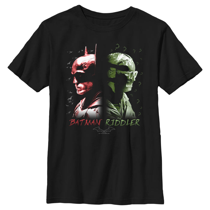 fifth sun Boy's The Batman Riddler Back to Back T-Shirt