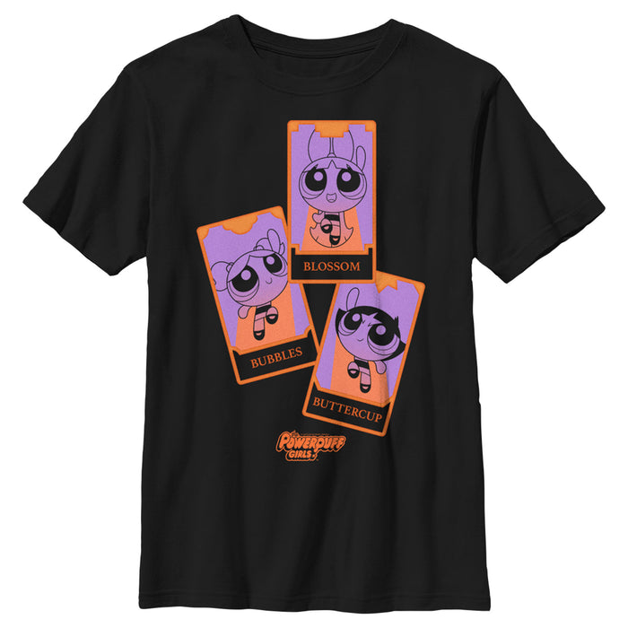 fifth sun Boy's The Powerpuff Girls Halloween Tarot Cards T-Shirt