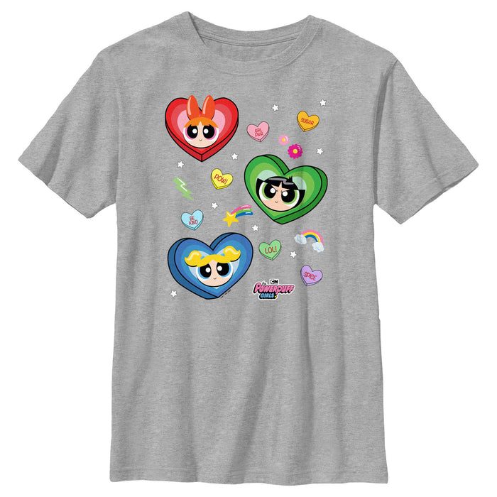 fifth sun Boy's The Powerpuff Girls Valentine's Day Conversation Hearts T-Shirt