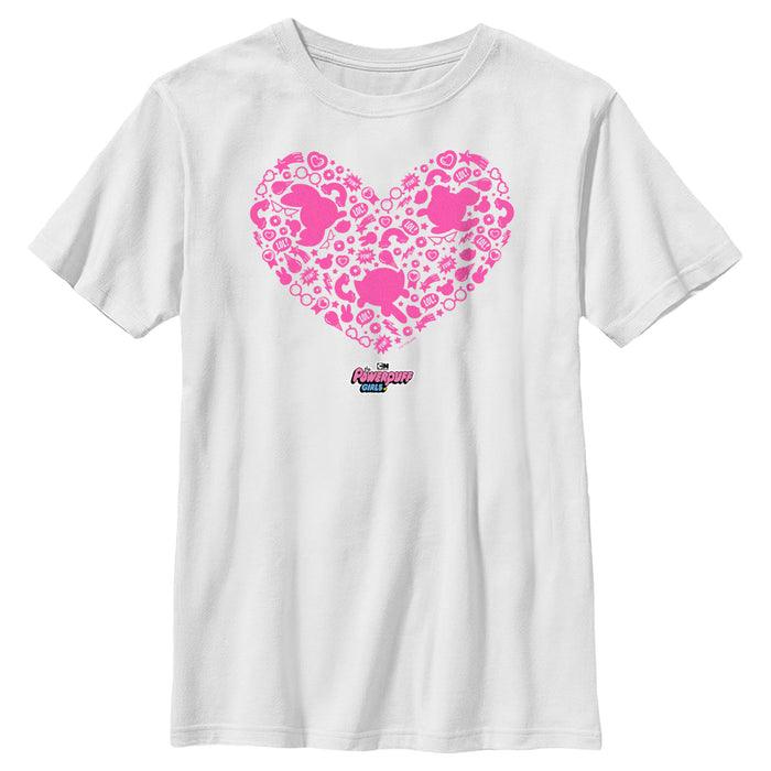 fifth sun Boy's The Powerpuff Girls Valentine's Day Heart Silhouettes T-Shirt