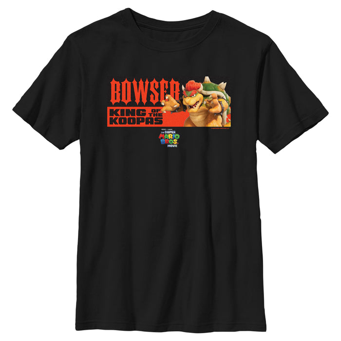 fifth sun Boy's The Super Mario Bros. Movie Bowser King of the Koopas Portrait T-Shirt