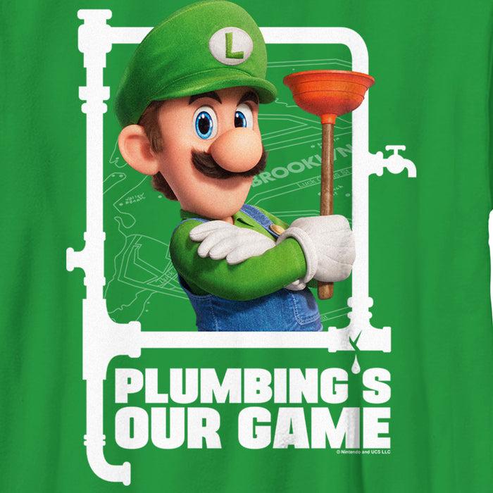 Fifth Sun Boy's The Super Mario Bros. Movie Luigi Plumbing's Our Game T-Shirt