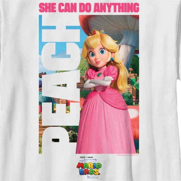 Fifth Sun Boy's The Super Mario Bros. Movie Peach She Can Do Anything Poster T-Shirt