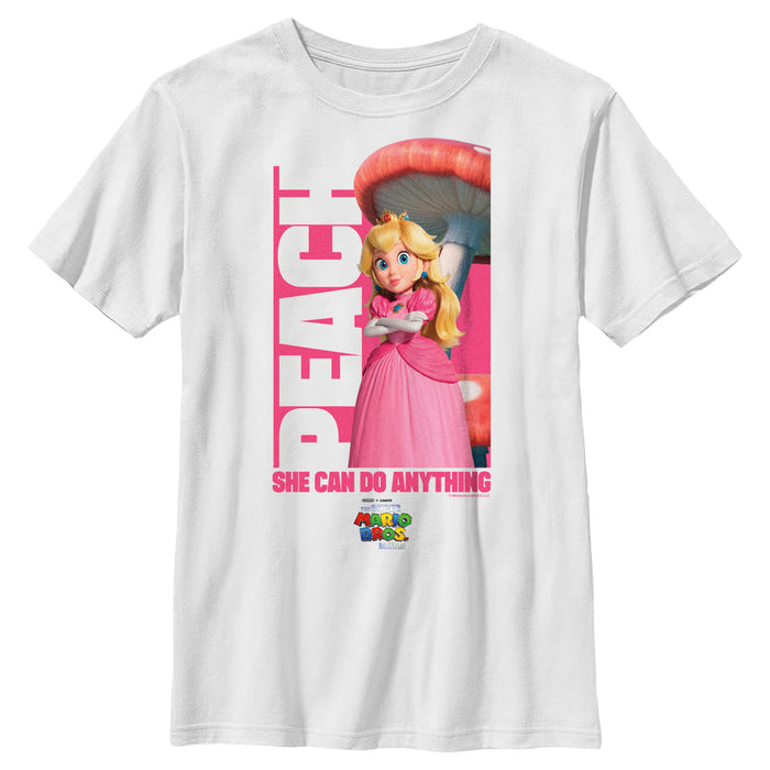fifth sun Boy's The Super Mario Bros. Movie Peach She Can Do Anything T-Shirt