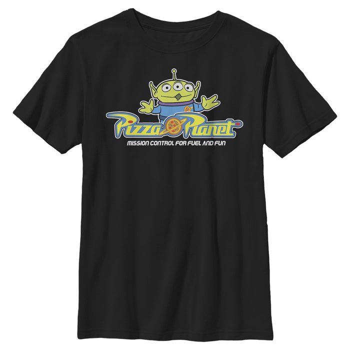 fifth sun Boy's Toy Story Pizza Planet Alien Slogan T-Shirt