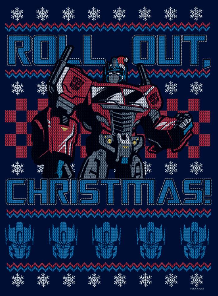 Fifth Sun Boy's Transformers Optimus Prime Roll Out Ugly Xmas T-Shirt