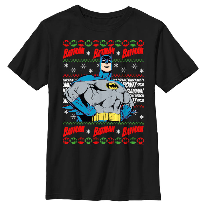 fifth sun Boy's Batman Christmas Sweater T-Shirt