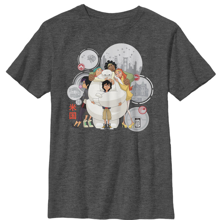 fifth sun Boy's Big Hero 6 Group Hug T-Shirt
