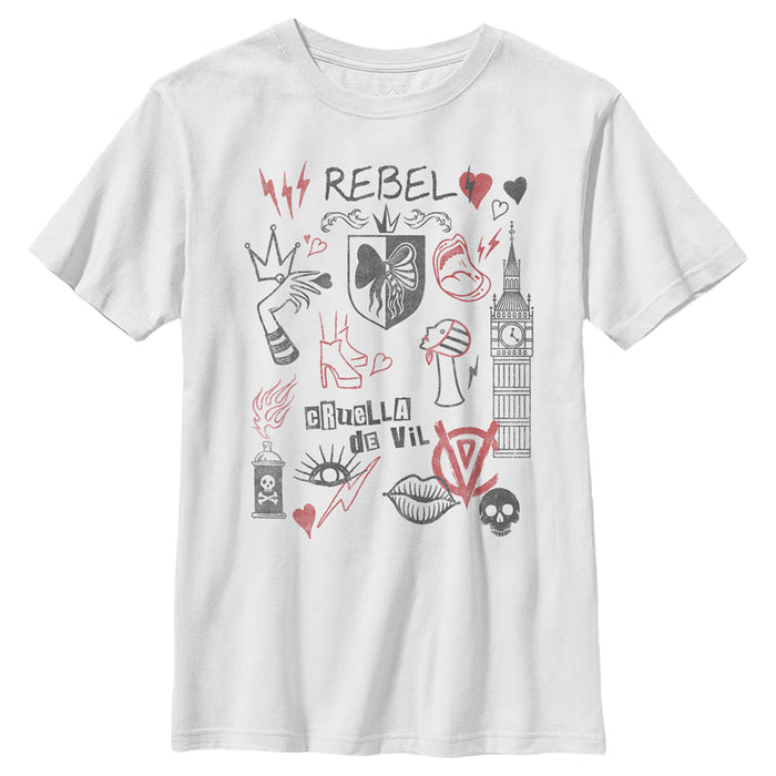 fifth sun Boy's Cruella Rebel Icons T-Shirt