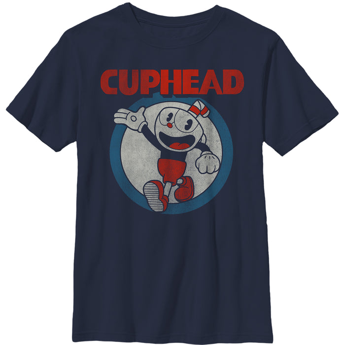 fifth sun Boy's Cuphead Vintage Circle T-Shirt