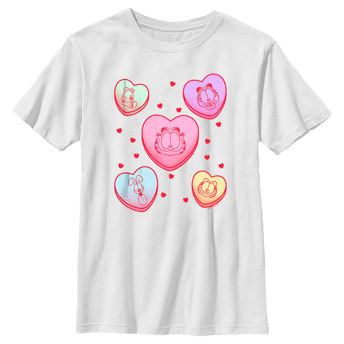 fifth sun Boy's Garfield Candy Hearts T-Shirt