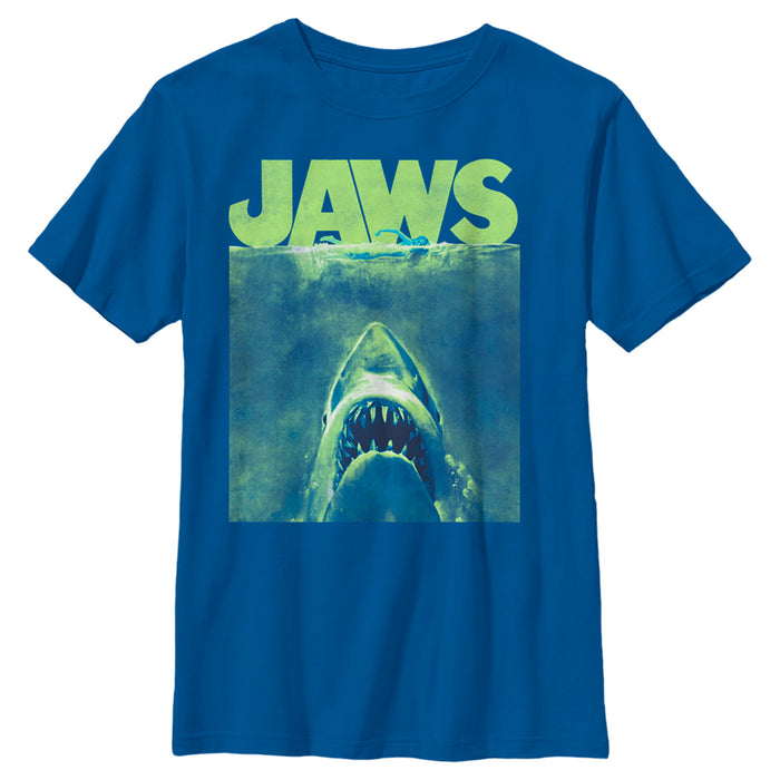 Fifth Sun Boy's Jaws Neon Poster T-Shirt