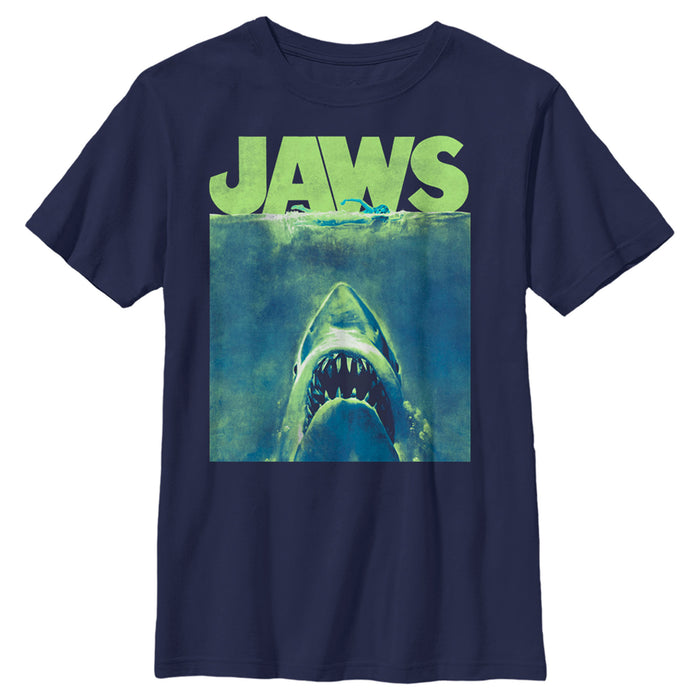 fifth sun Boy's Jaws Neon Poster T-Shirt